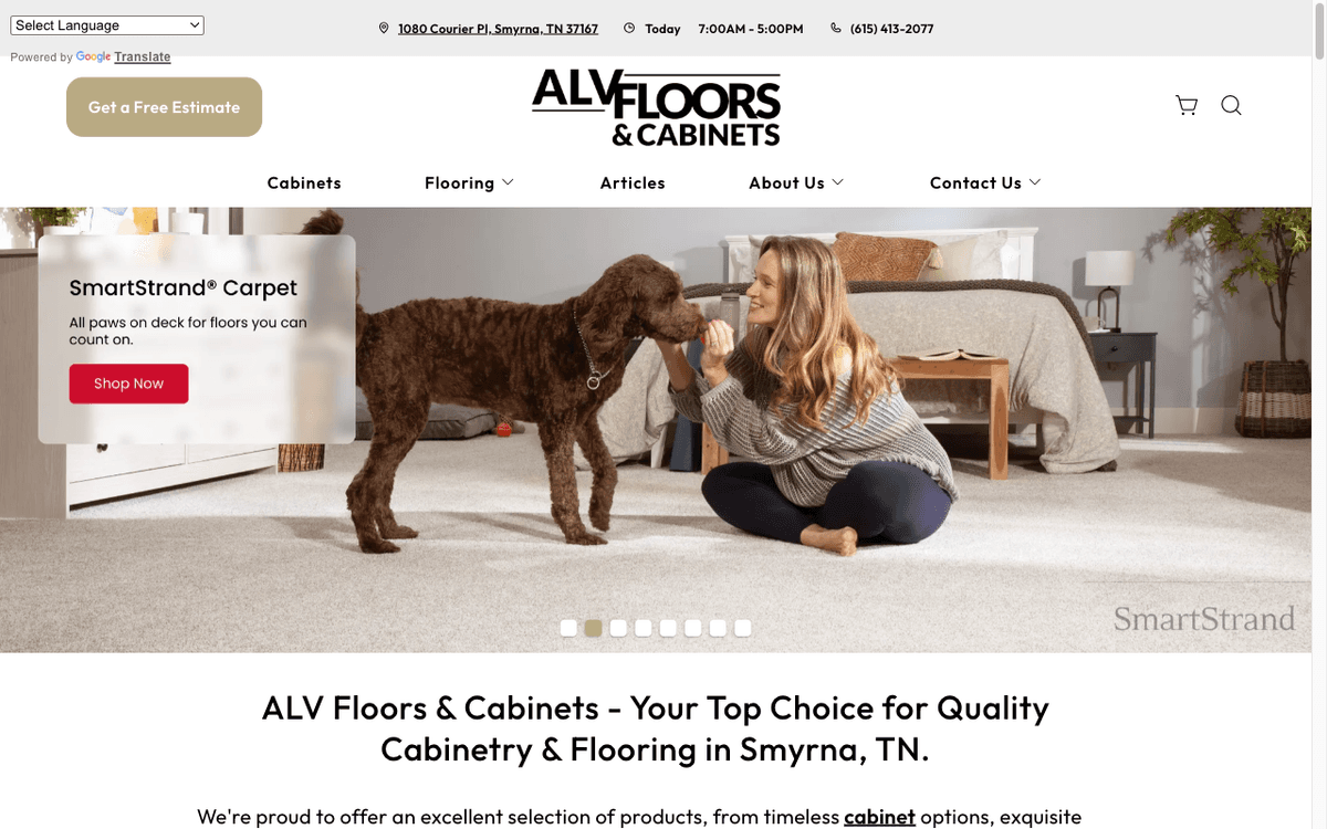 ALV Floors & Cabinets website by CalTech Web