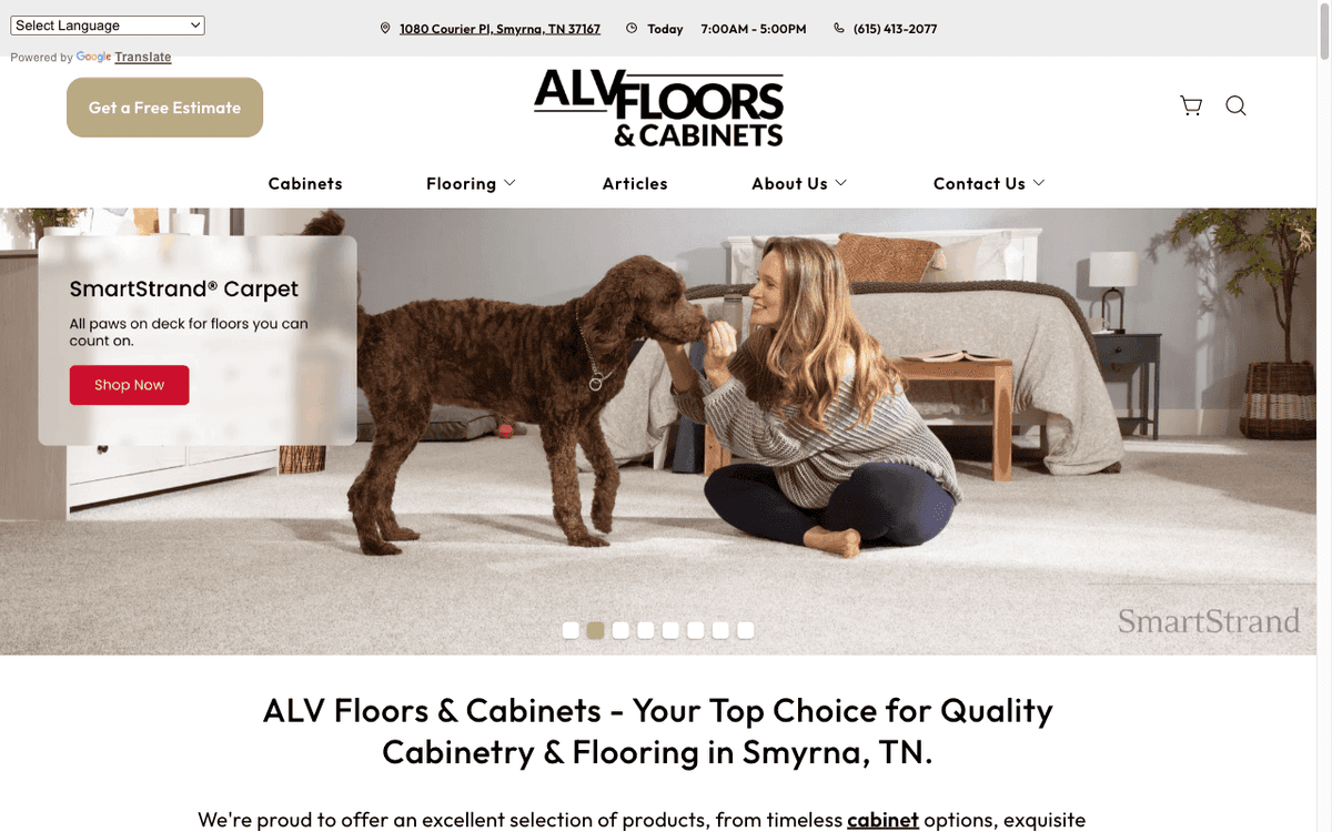 ALV Floors & Cabinets website by CalTech Web