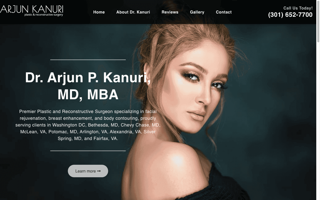 Arjun Kanuri, MD website designed by CalTech Web