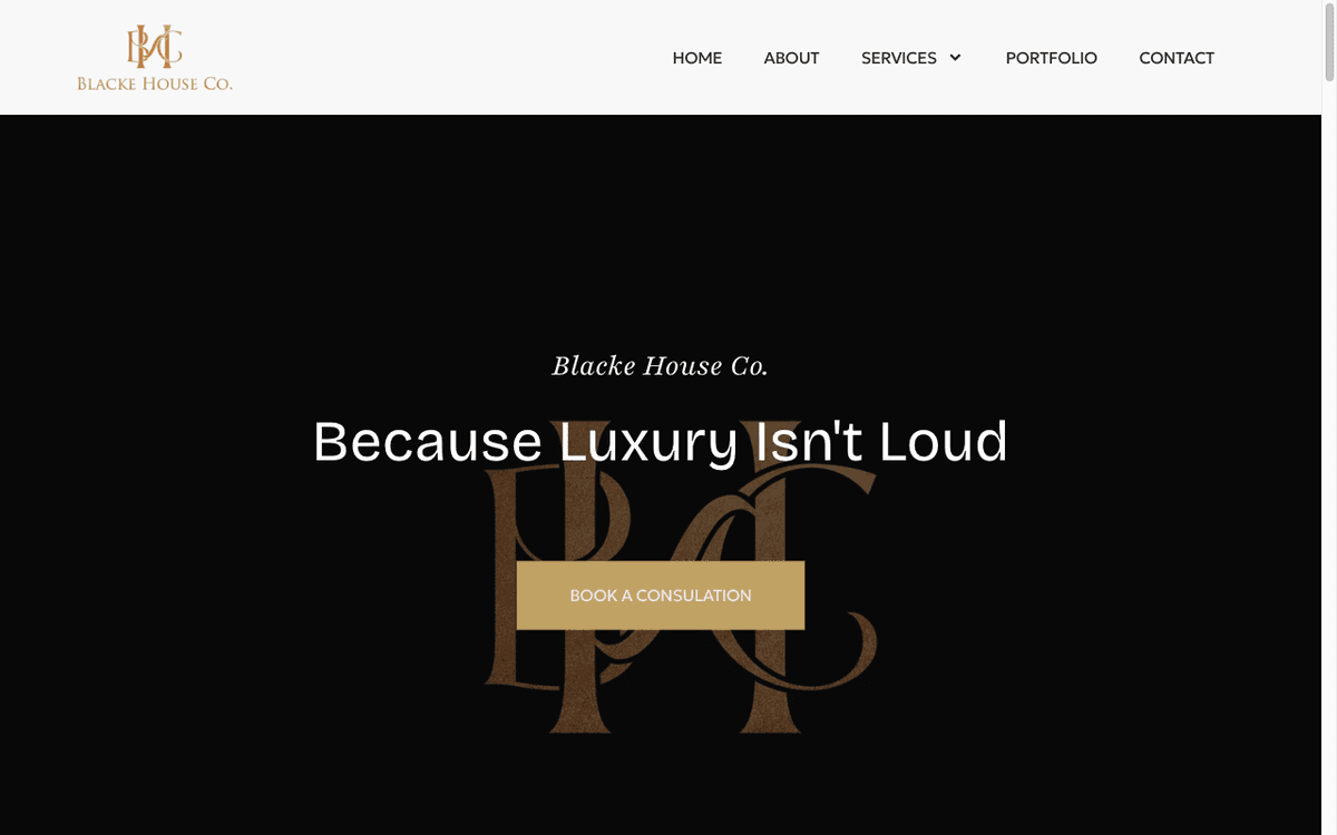 Blacke House Co. website designed by CalTech Web