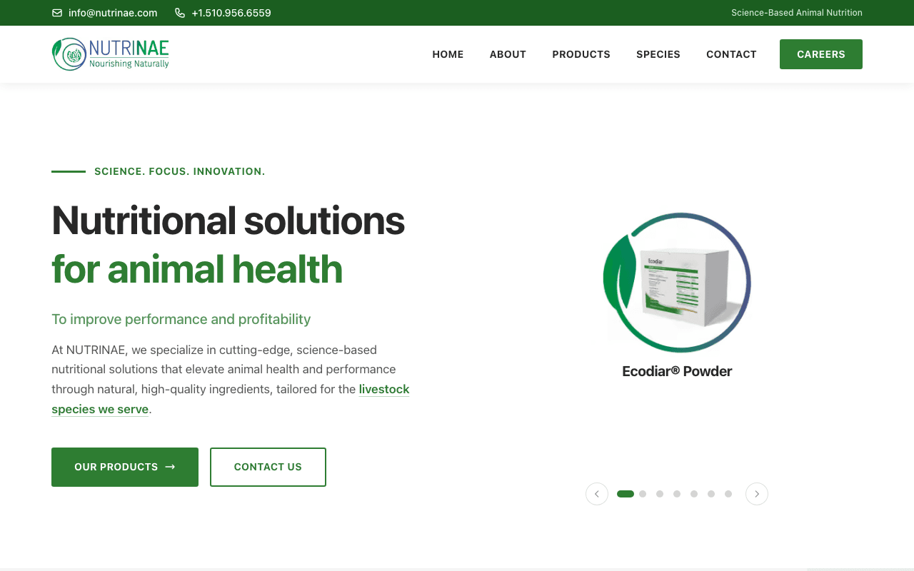 Nutrinae website redesigned by CalTech Web