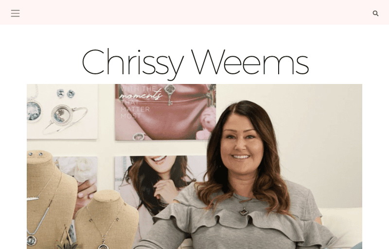 Origami Owl / Chrissy Weems website designed by CalTech Web