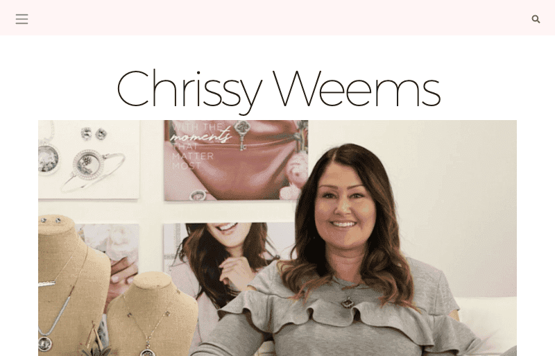 Origami Owl / Chrissy Weems website designed by CalTech Web
