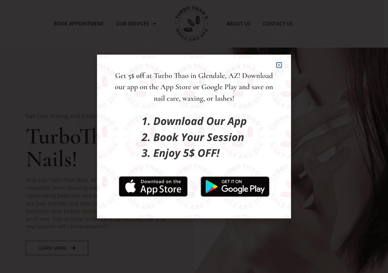TurboThao Nails website designed by CalTech Web