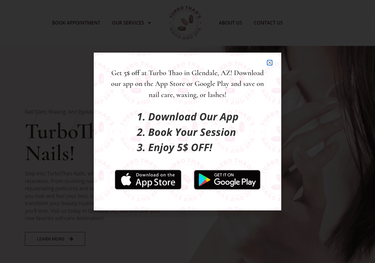 TurboThao Nails website designed by CalTech Web