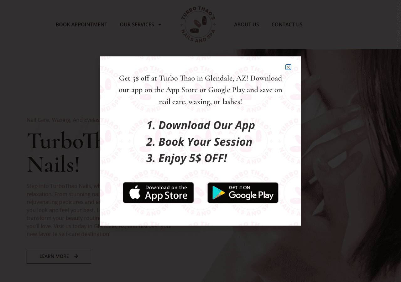 TurboThao Nails website designed by CalTech Web